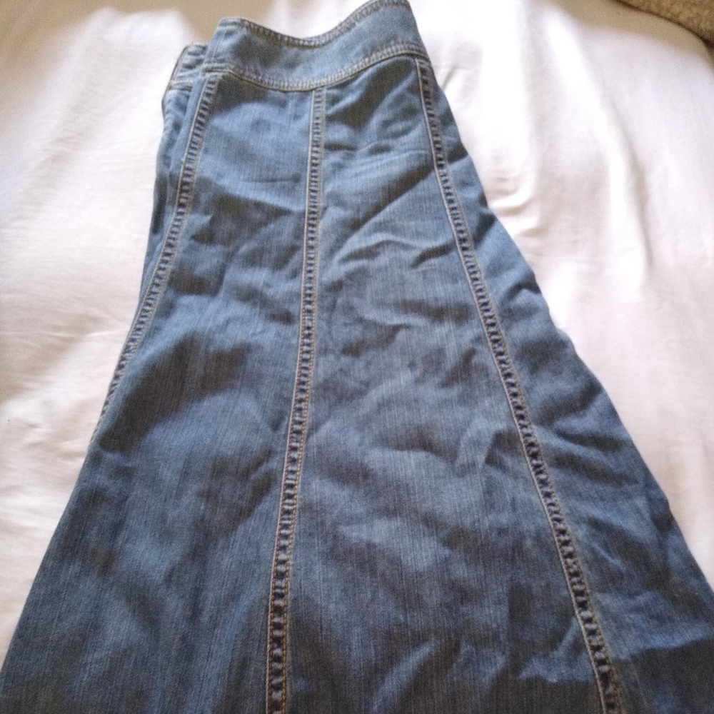 Denim midi skirt